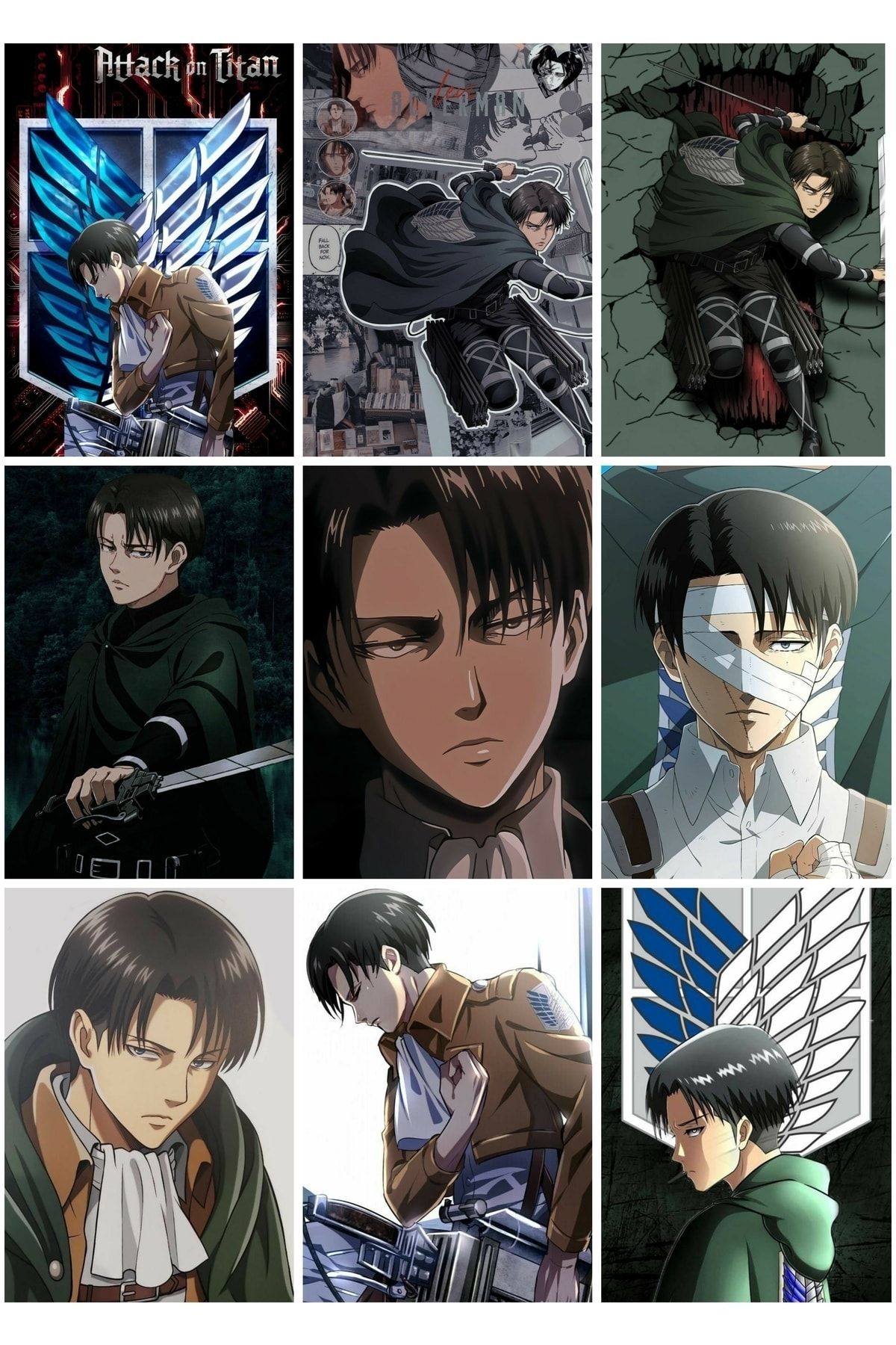 owl bag Attack On Titan -levi Ackerman Set De 9 Cartele Foto - One Size