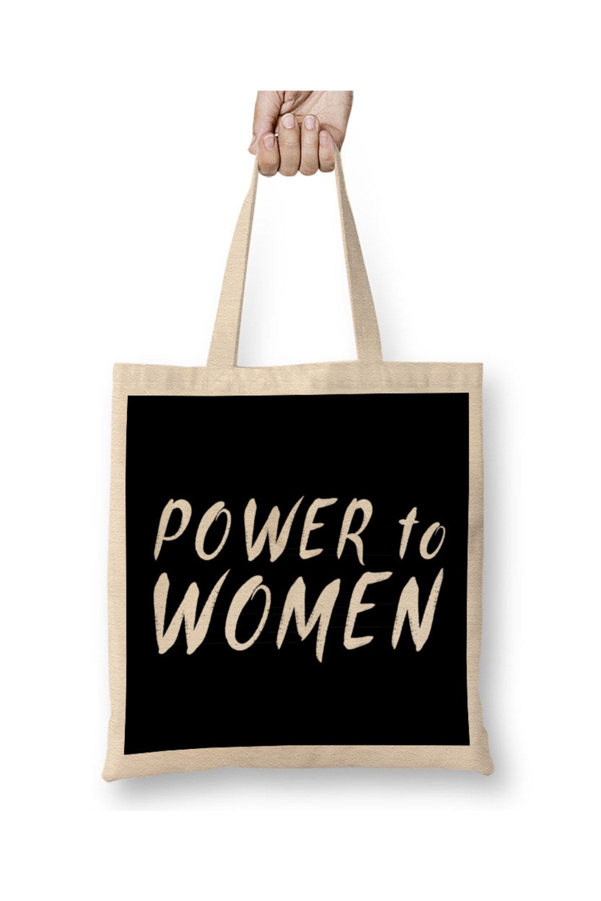 Baskı Dükkanı Geantă Din Pânză Power To Women Cu Mâner Lung Unisex - One Size