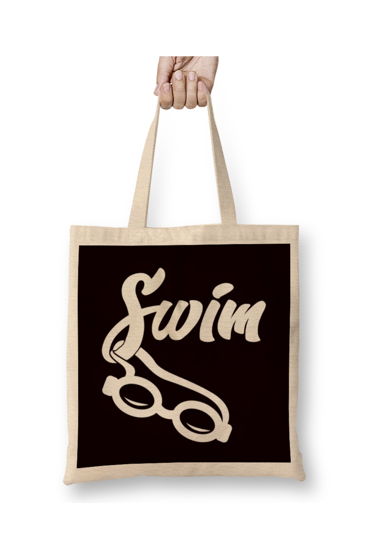 Baskı Dükkanı Swimming Goggles Swim Swimmer Freestyle Water Sports Athlete Bez Çanta Uzun Saplı