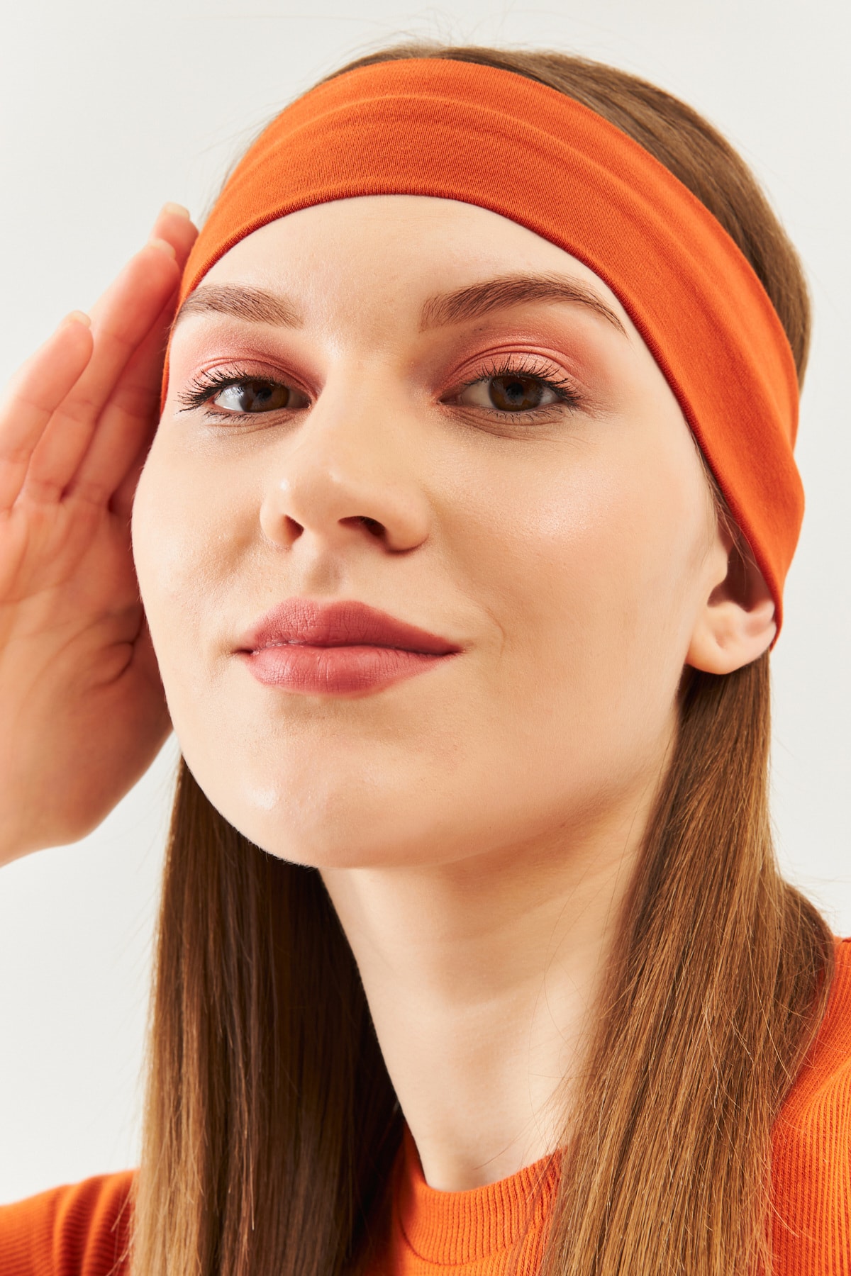 Kadın Pamuklu Penye, Kaymaz, Terletmez, Ultra Hafif, Spor Saç Bandı Bandana Trendy Renkler 6