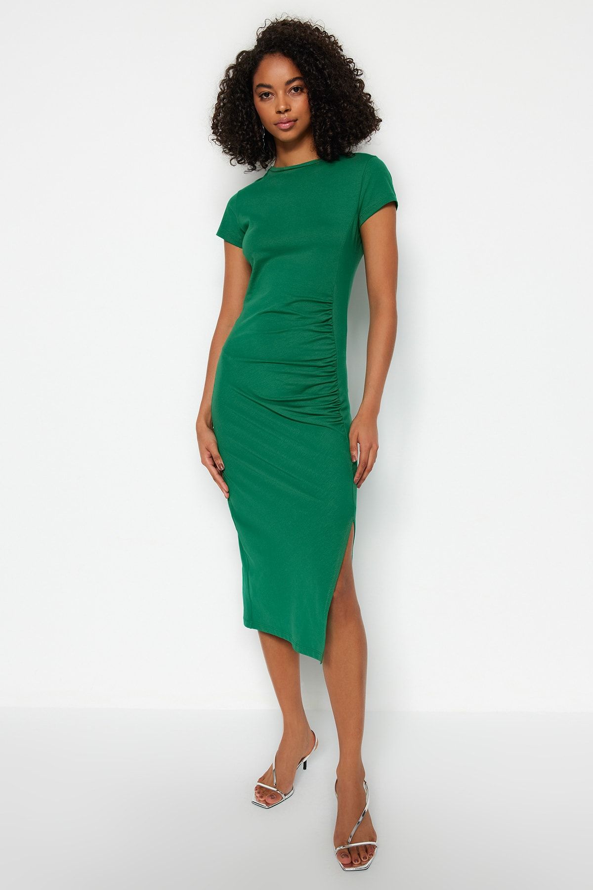 Dark green bodycon sales midi dress