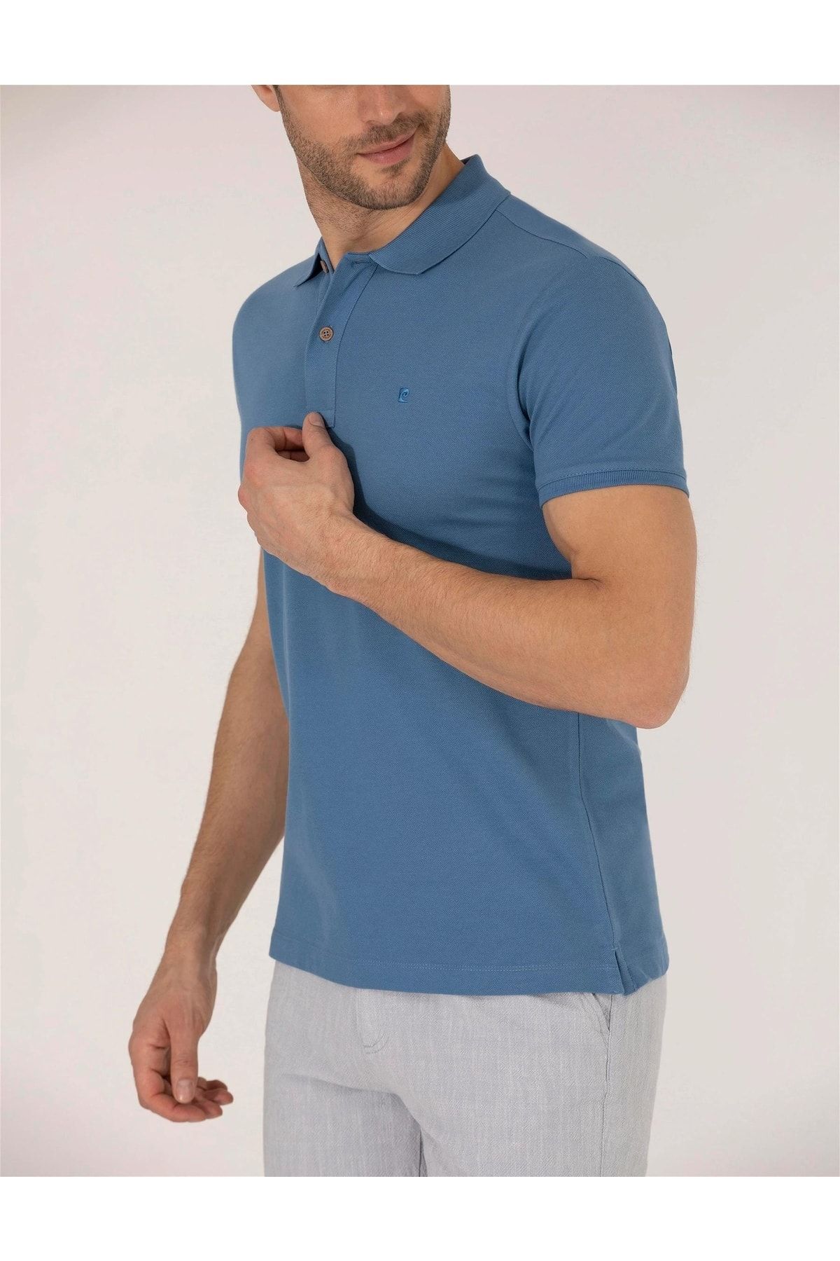 Pierre Cardin تی شرت پایه یقه پولو با تناسب معمولی آبی تیره
