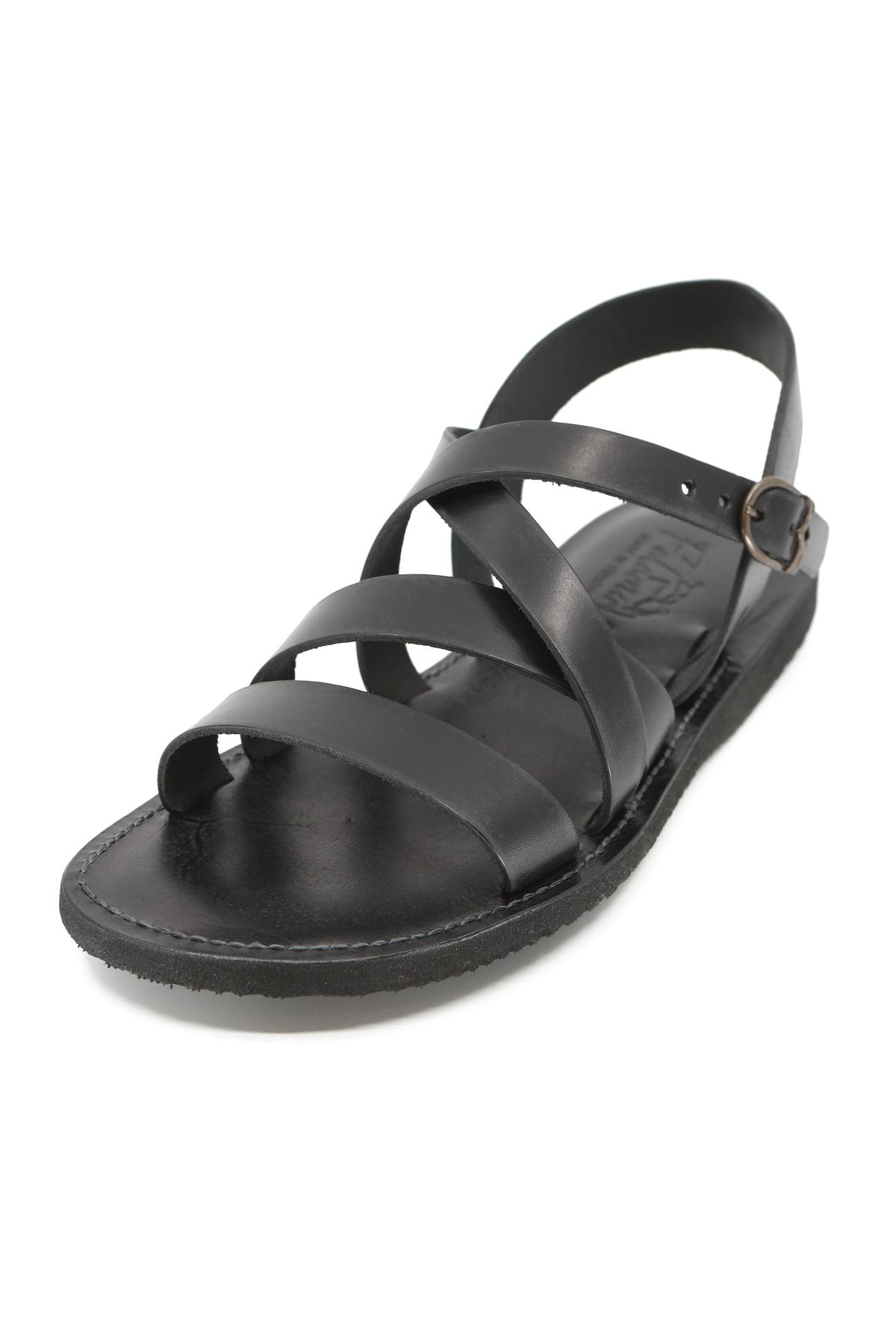 Falamir-Handmade Men's Leather Sandals 1947 Black 2