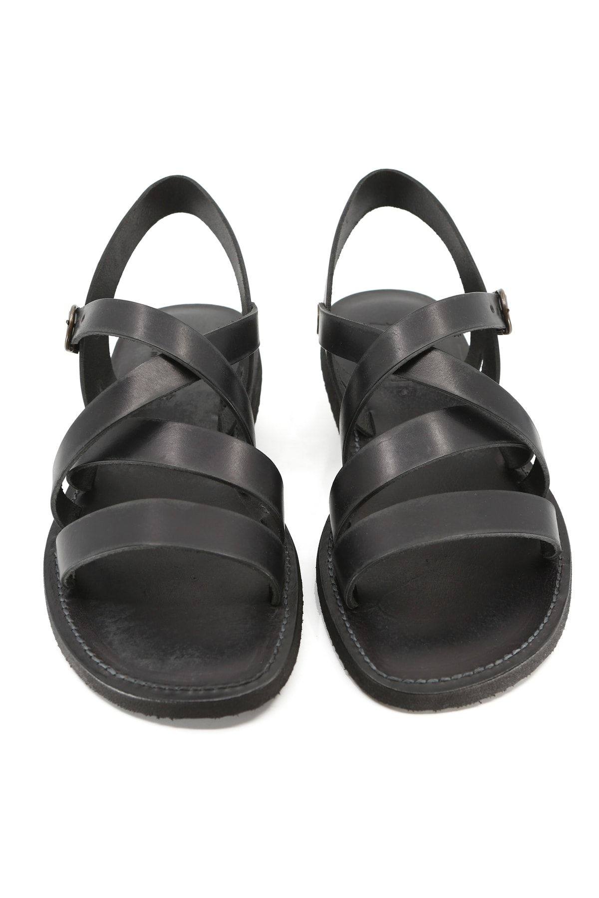 Falamir-Handmade Men's Leather Sandals 1947 Black 5