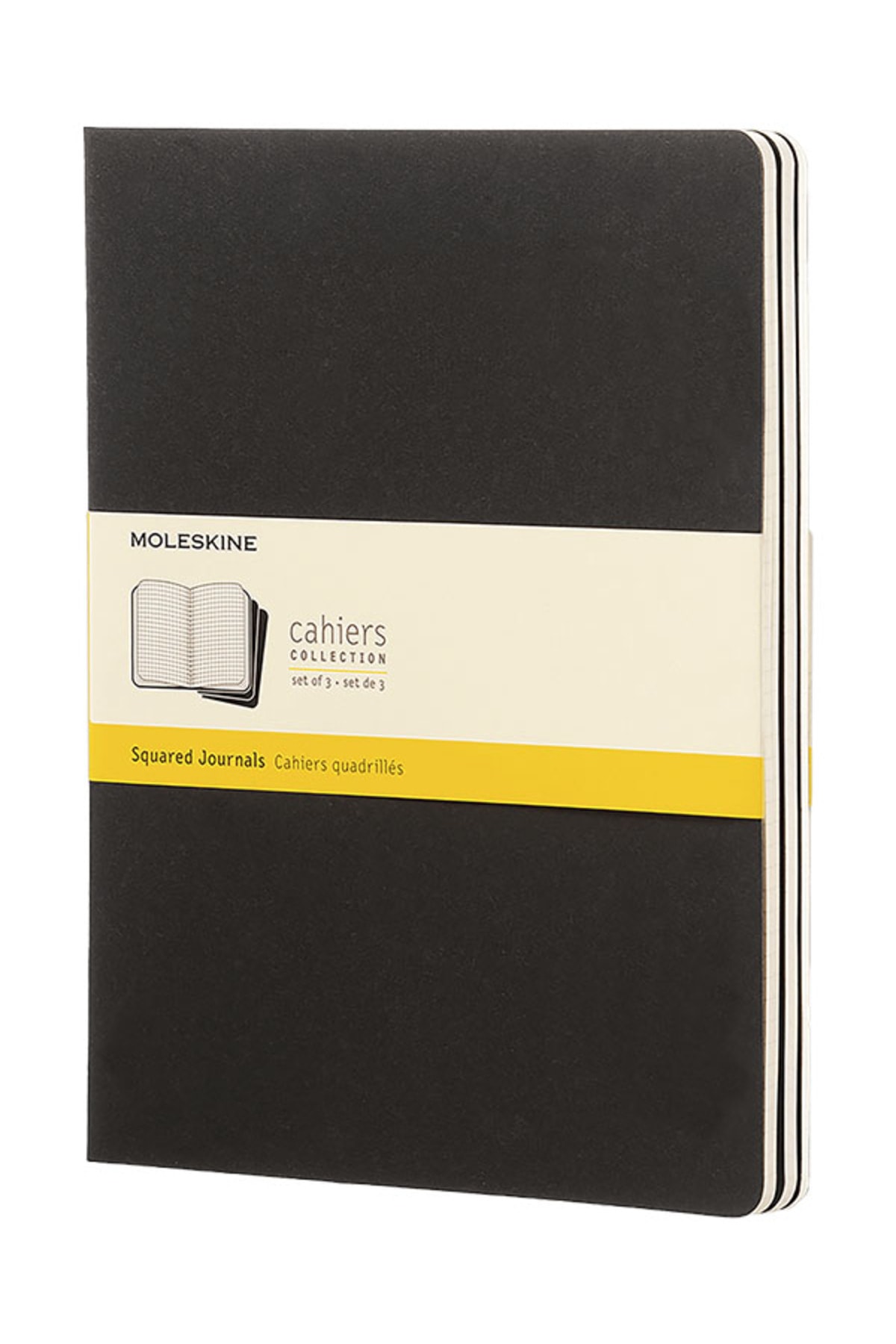 Moleskine Cahier XL 3'lü Kareli Not Defter, 19x25cm Siyah Fiyatı