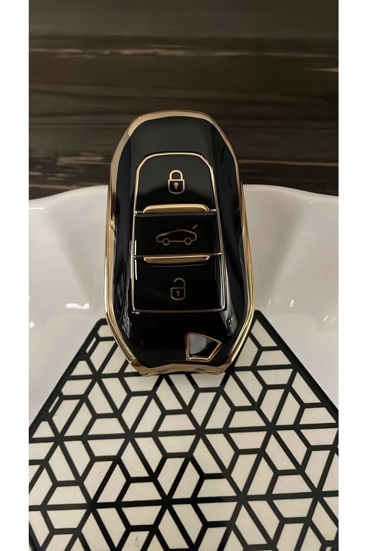 Skilit Peugeot 2008,3008,5008 Citroen Smart Anahtar Nano Yüksek Kalite Kumanda Kılıfı Siyah Start Stoplu