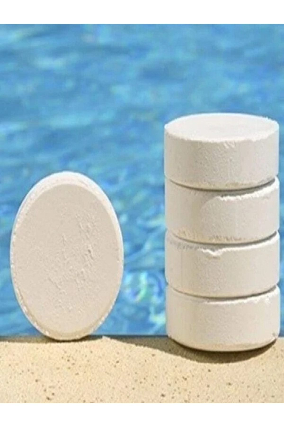 Tablet Klor 1 Kg (5 Adet 200 Gr) Yosun Önleyici Havuz Temizleyici Havuz Tablet Kloru 4