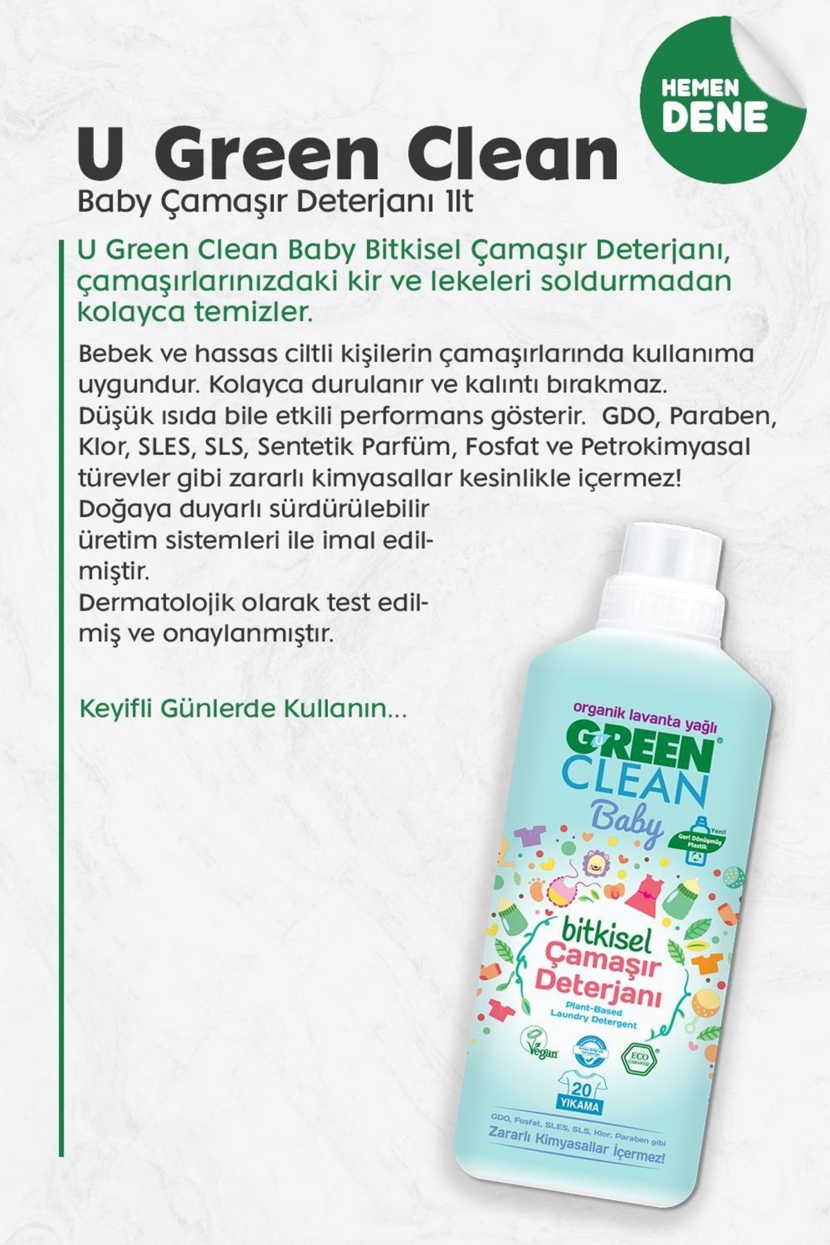Green Clean U Green Clean Baby Çamaşır Deterjanı 1 L fotoğrafı 2 (önizleme)