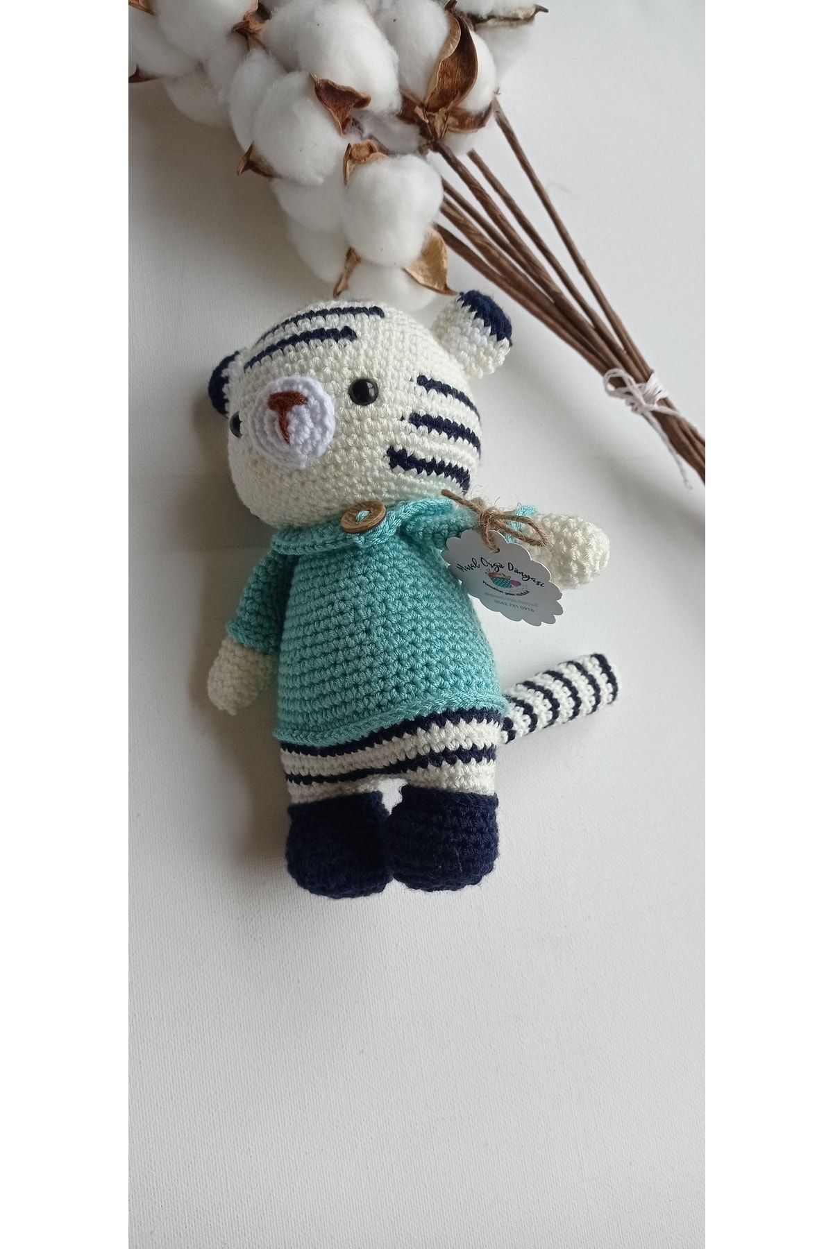 Örgü Amigurumi Oyuncak Kaplan - El Yapımı Doğal Antibakteriyel