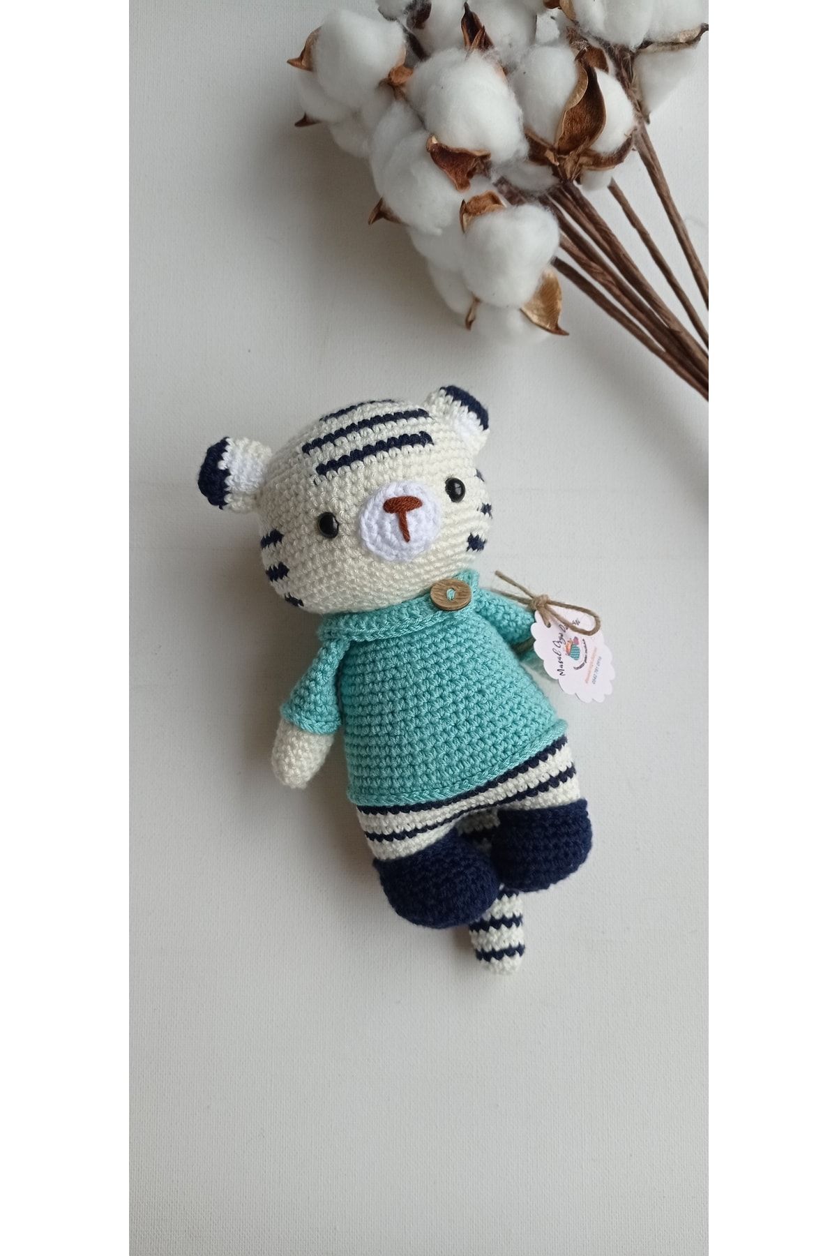 Örgü Amigurumi Oyuncak Kaplan - El Yapımı Doğal Antibakteriyel