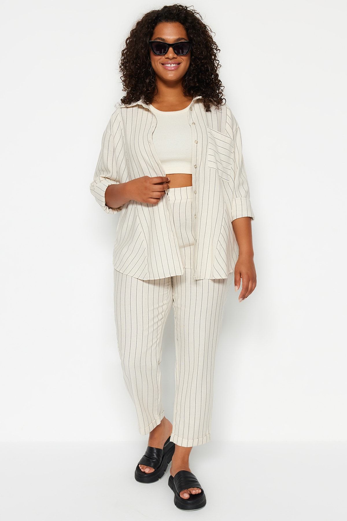 Bootcut black hotsell trousers plus size