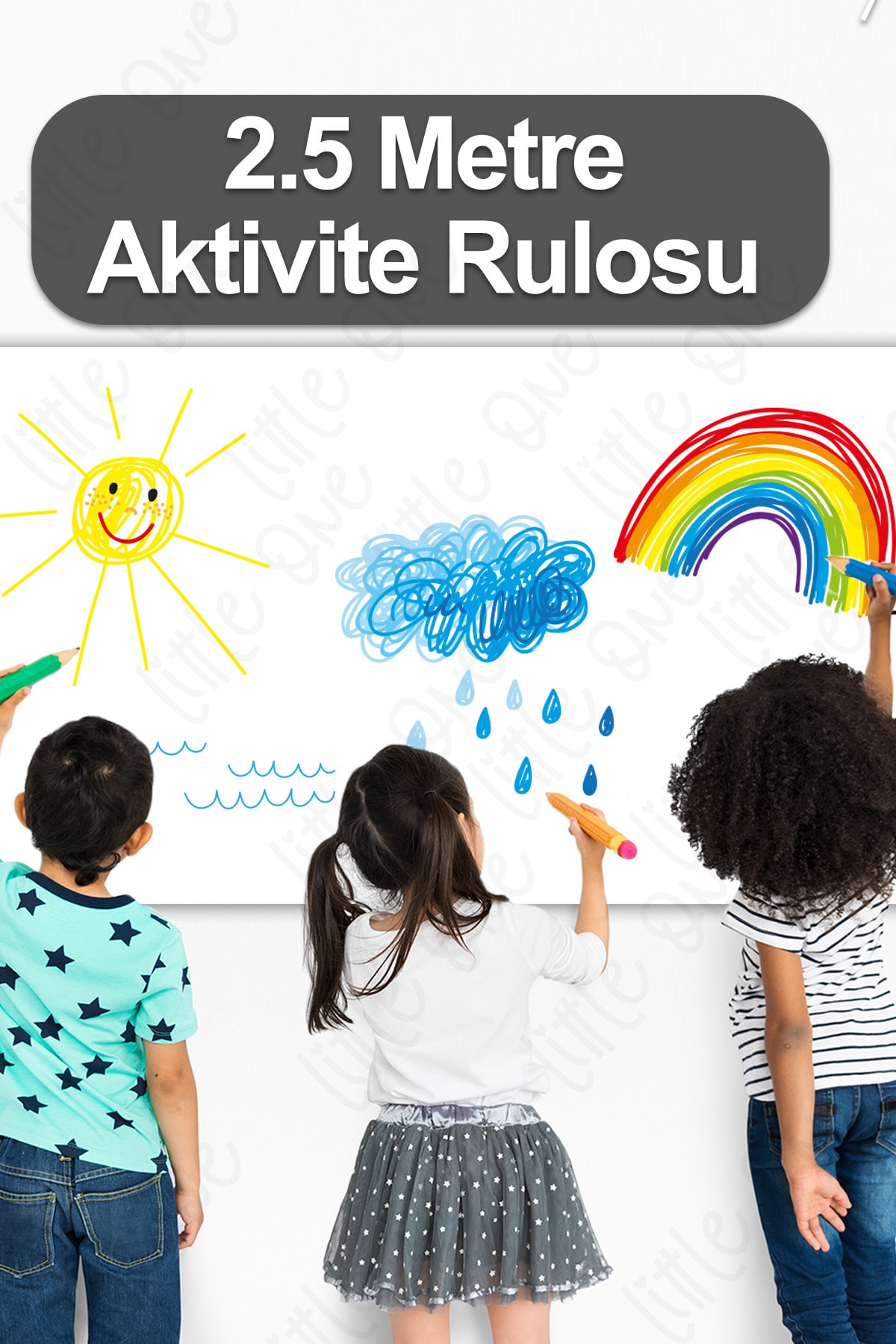 62cm X 2.5 Mt Aktivite Rulo Boyama Kağıdı - Bebek, Çocuk, Kreş, Anaokulu Için Boya Ve Çizim Rulosu 4
