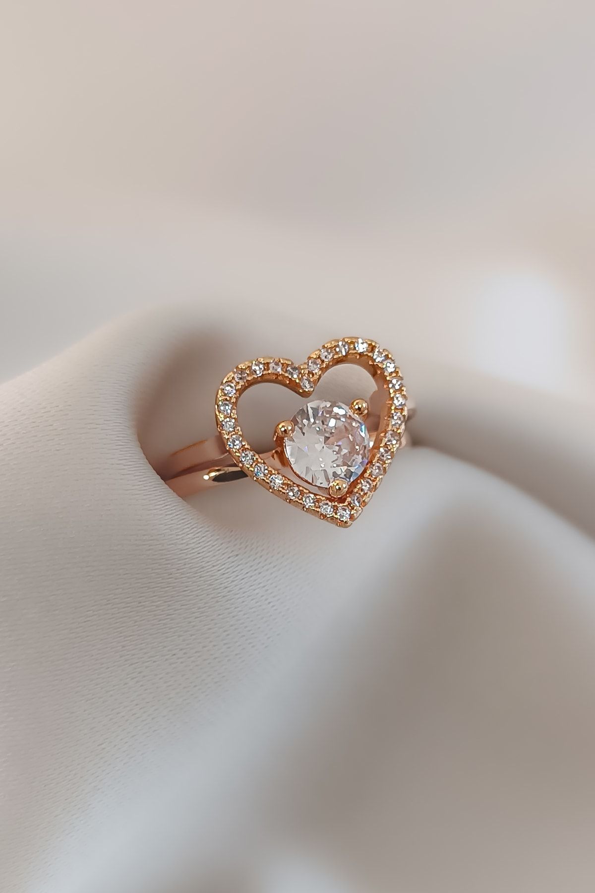 Gold heart shop engagement ring
