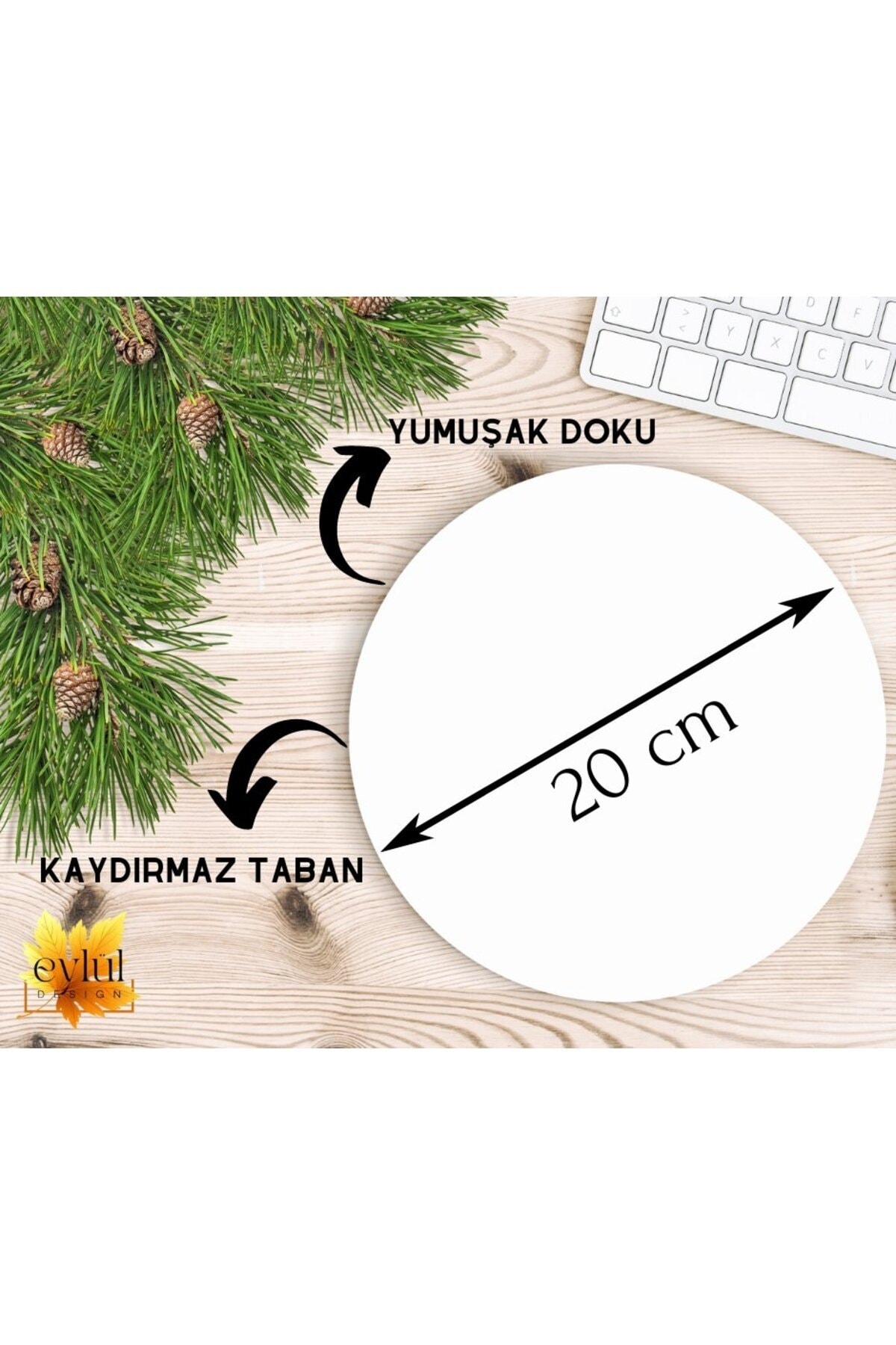 Sevimli Hayvanlar Baskılı Özel Tasarım Yuvarlak Kaydırmaz Mousepad 2
