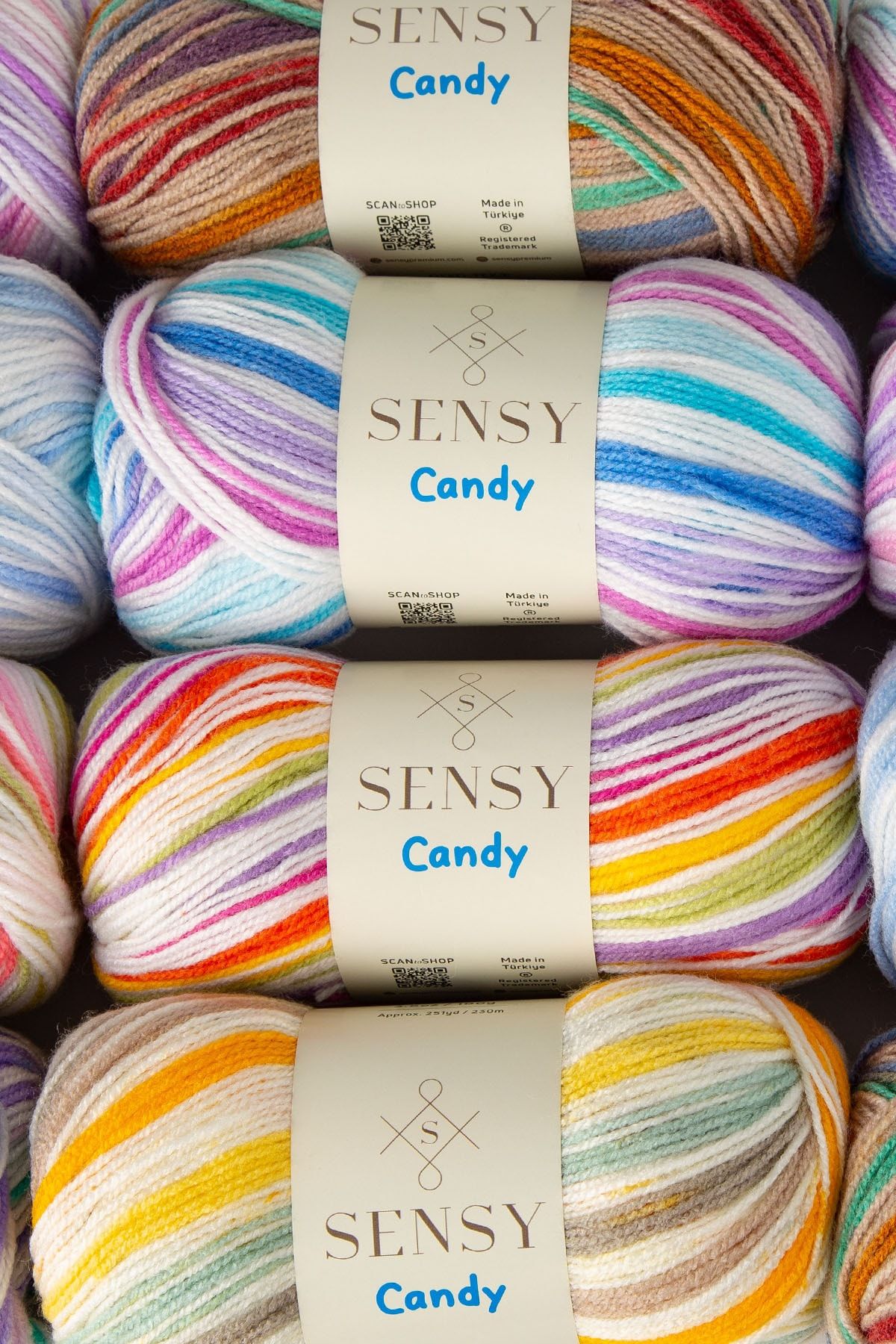 SENSY-Premium Candy Hand Knitting Yarn Baby Kids Sweater Yarn Cardigan Vest Scarf Yarn Blanket Yarn 4