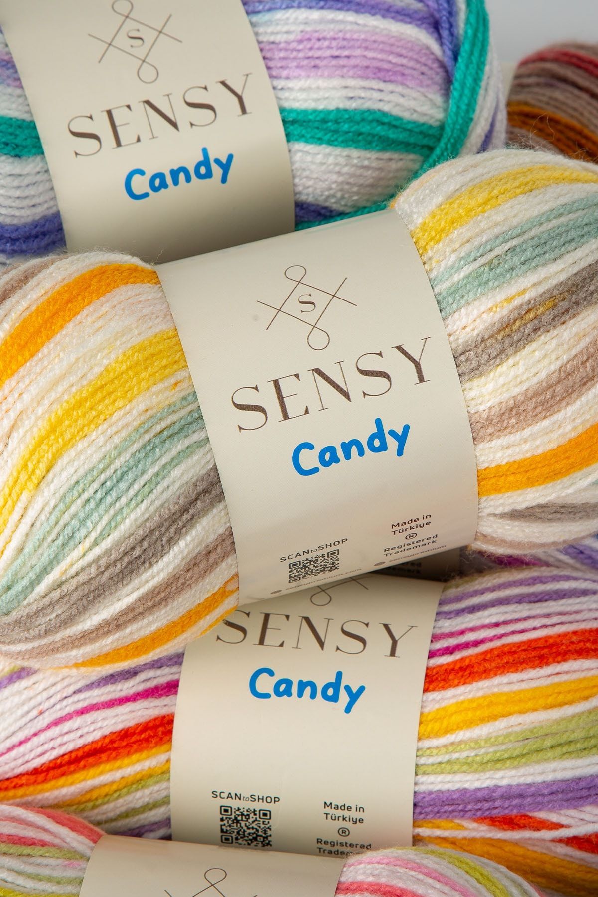 SENSY-Premium Candy Hand Knitting Yarn Baby Kids Sweater Yarn Cardigan Vest Scarf Yarn Blanket Yarn 5