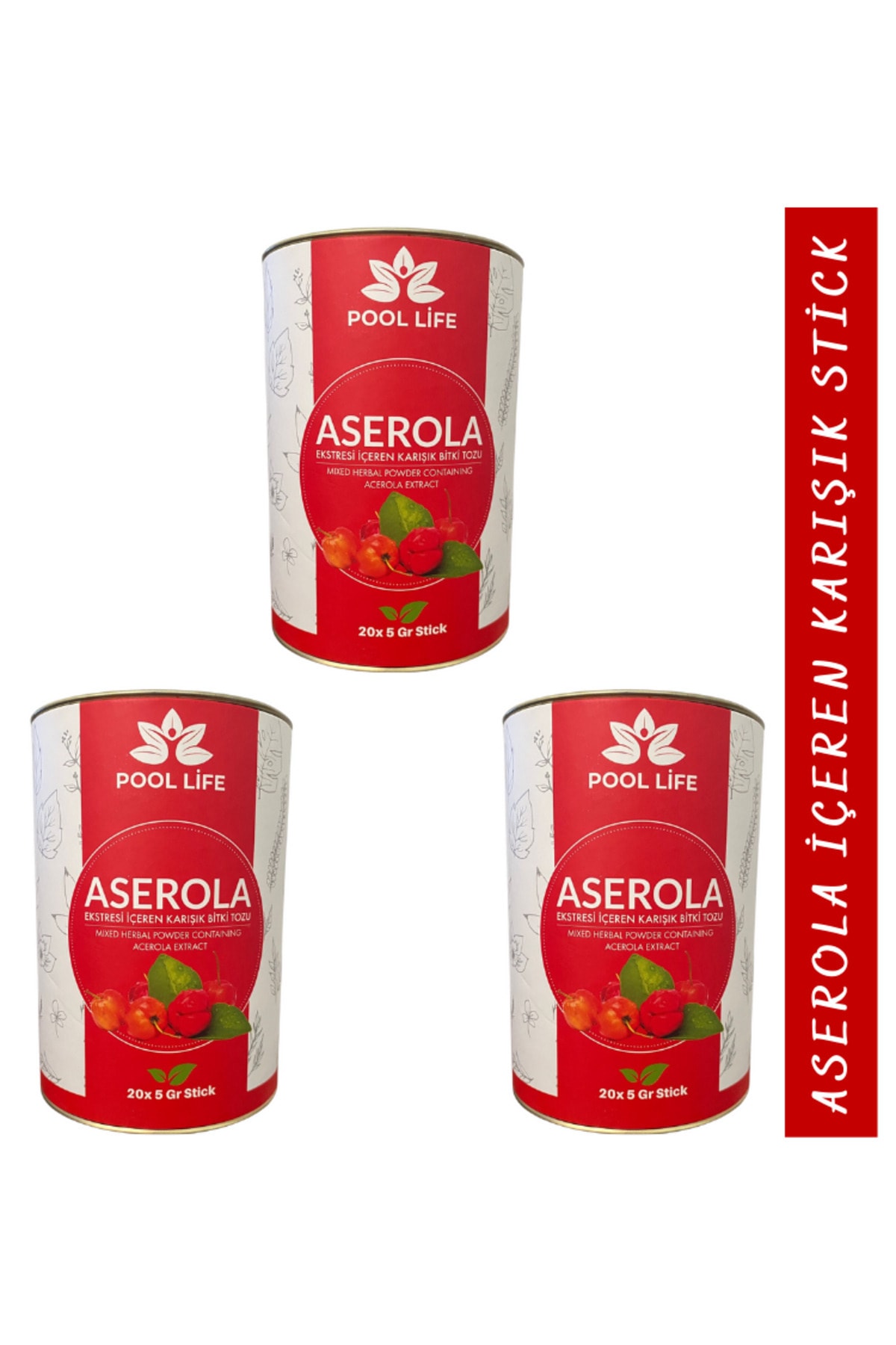 Aleyna Bitkisel Aserola Ekstresi Içeren Karışık Bitki Tozu 20* 5g Stick 3 Adet