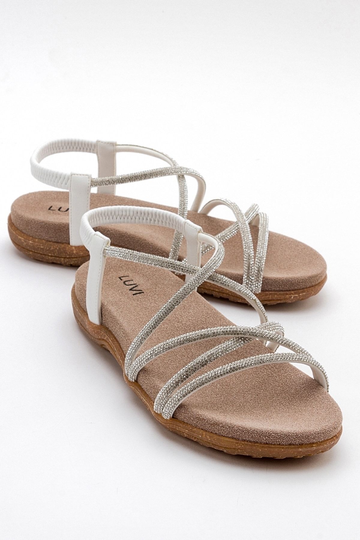 صندل زنانه سنگ سفید EVER luvishoes