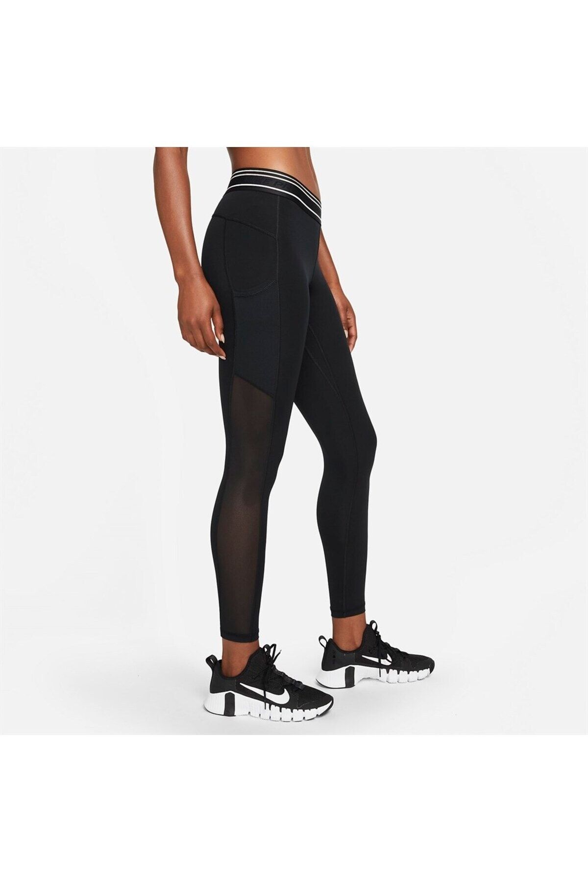 Nike Pro 365 Mid-rise Crop Training Legging Gray Black Leggings - Trendyol