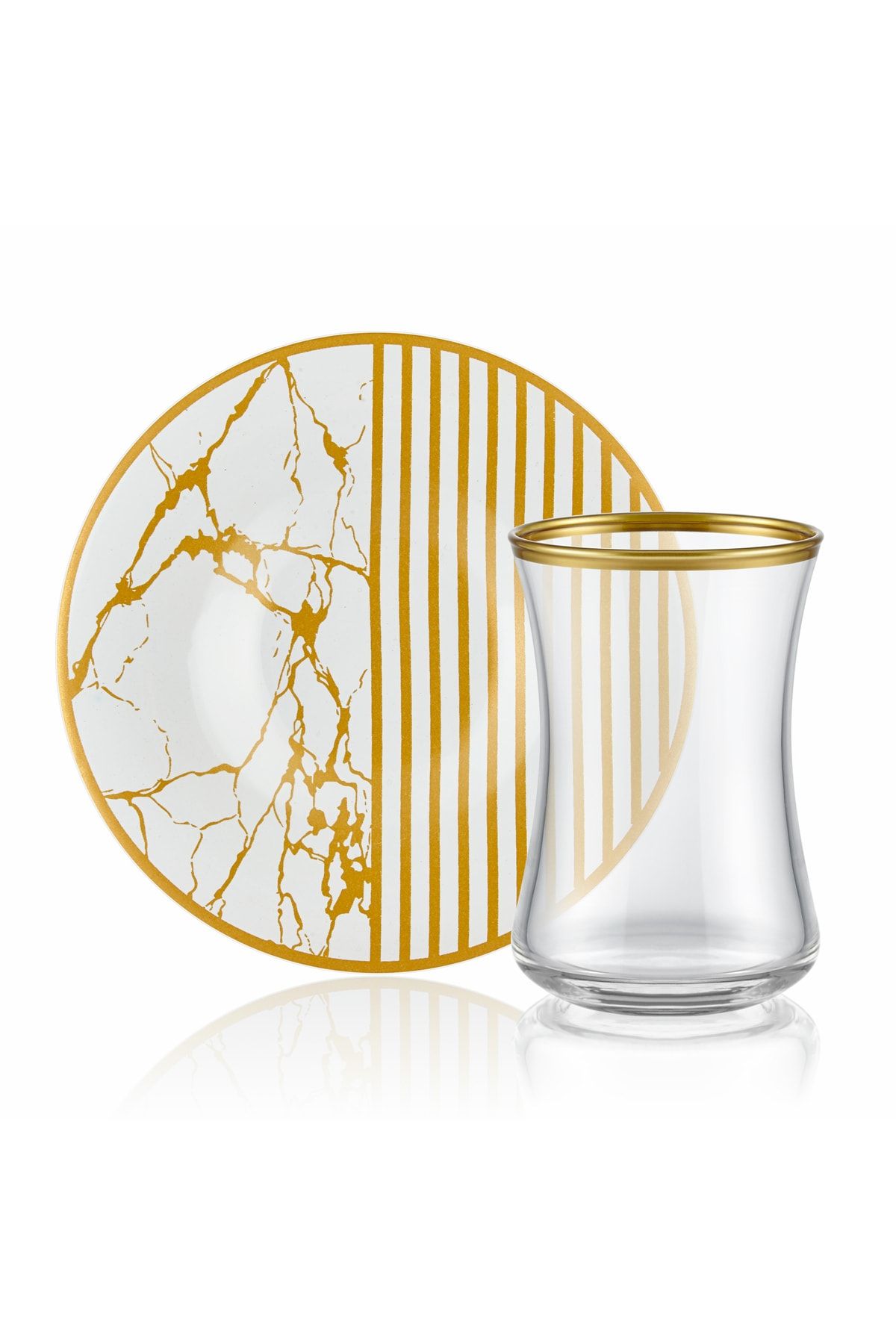 New Marble 12 Parça ÇAY SETİ - Sarı