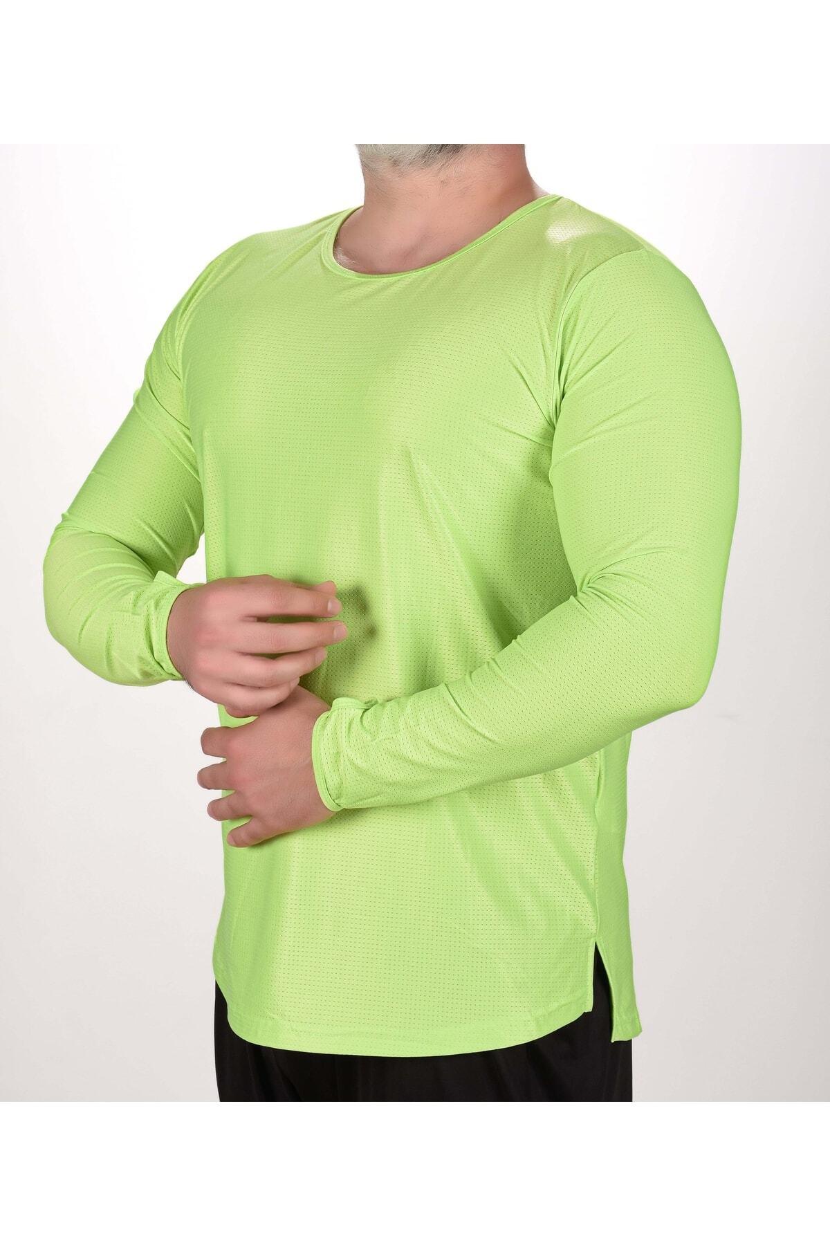HALVMAN Uzun Kol Spor T-shirt Yeşil