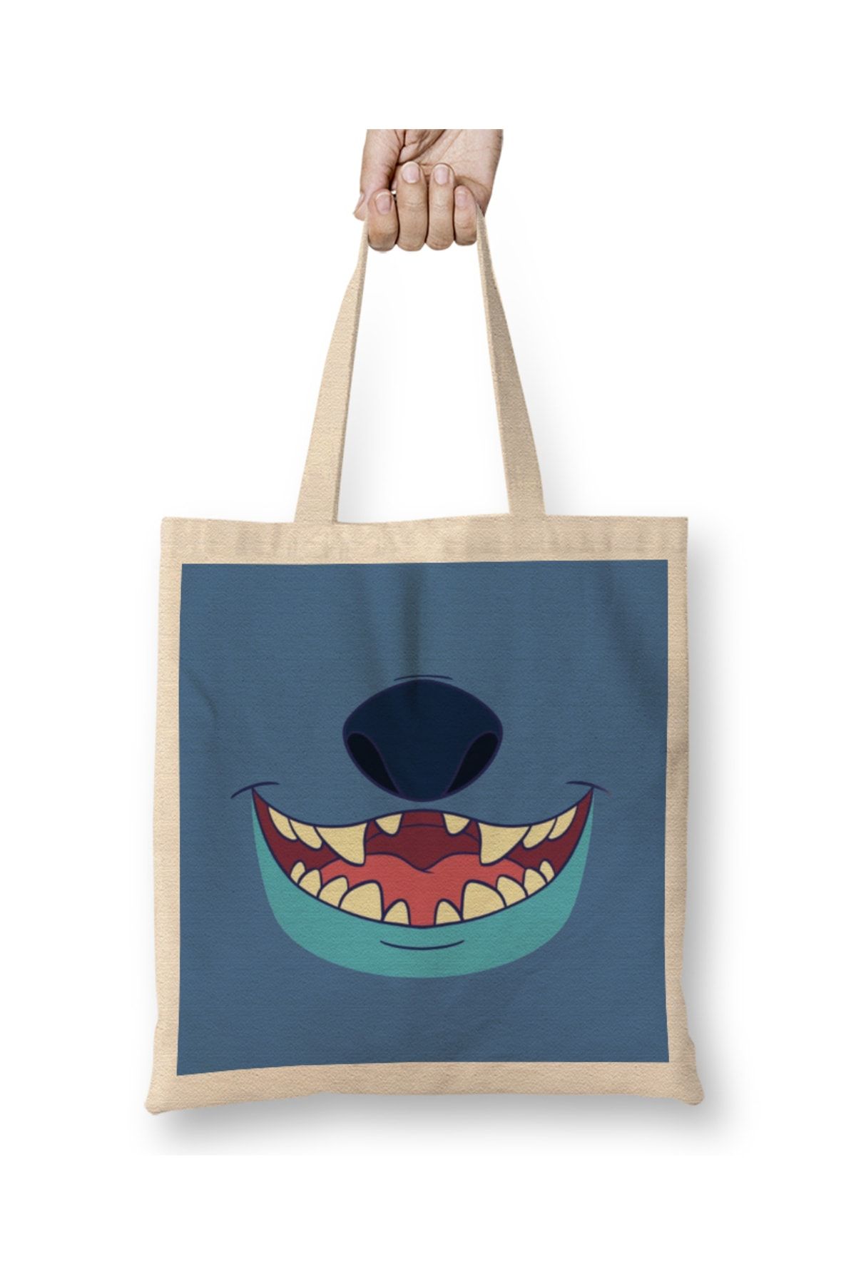 Humuts-Stitch Hello Cloth Bag Long Handle 1