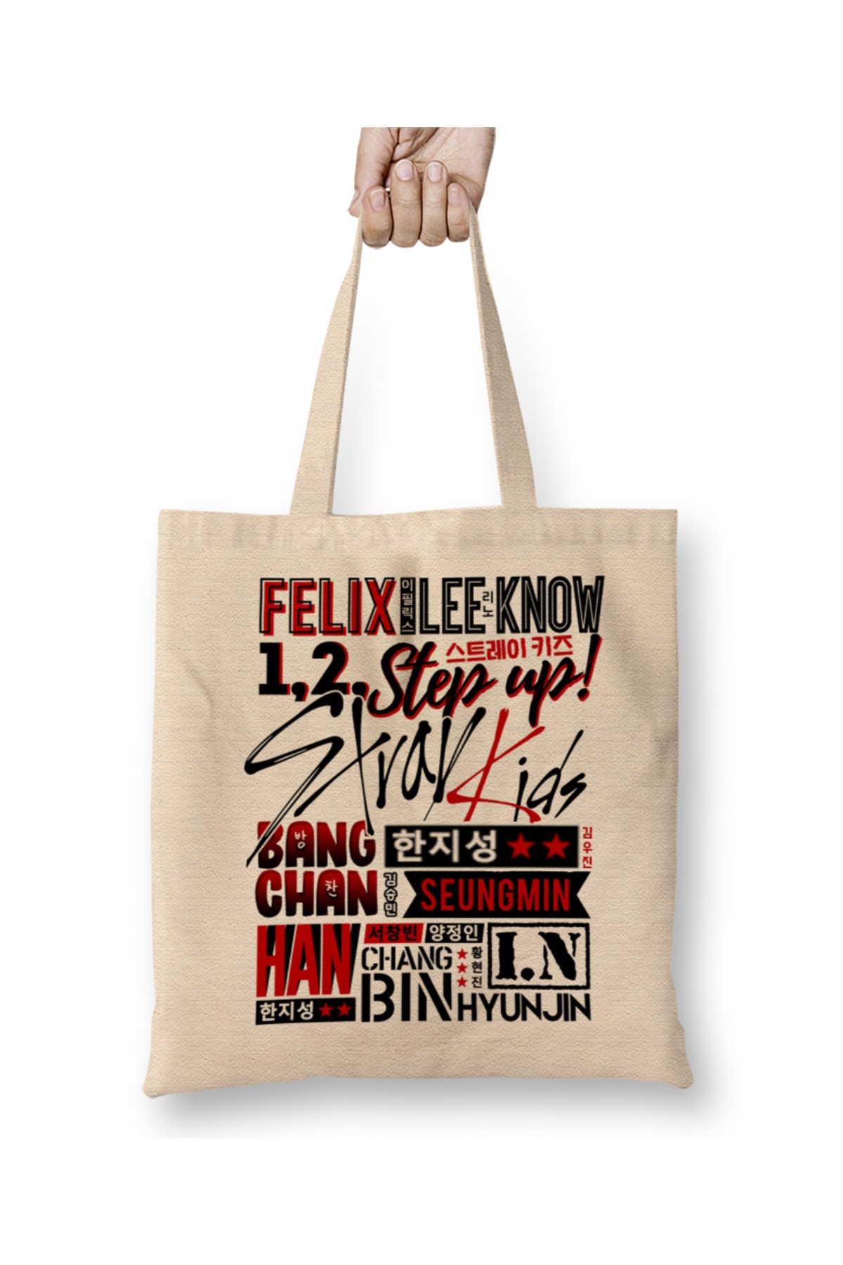 Stray Kids Font Collage 01 Tote Bag Long Handle