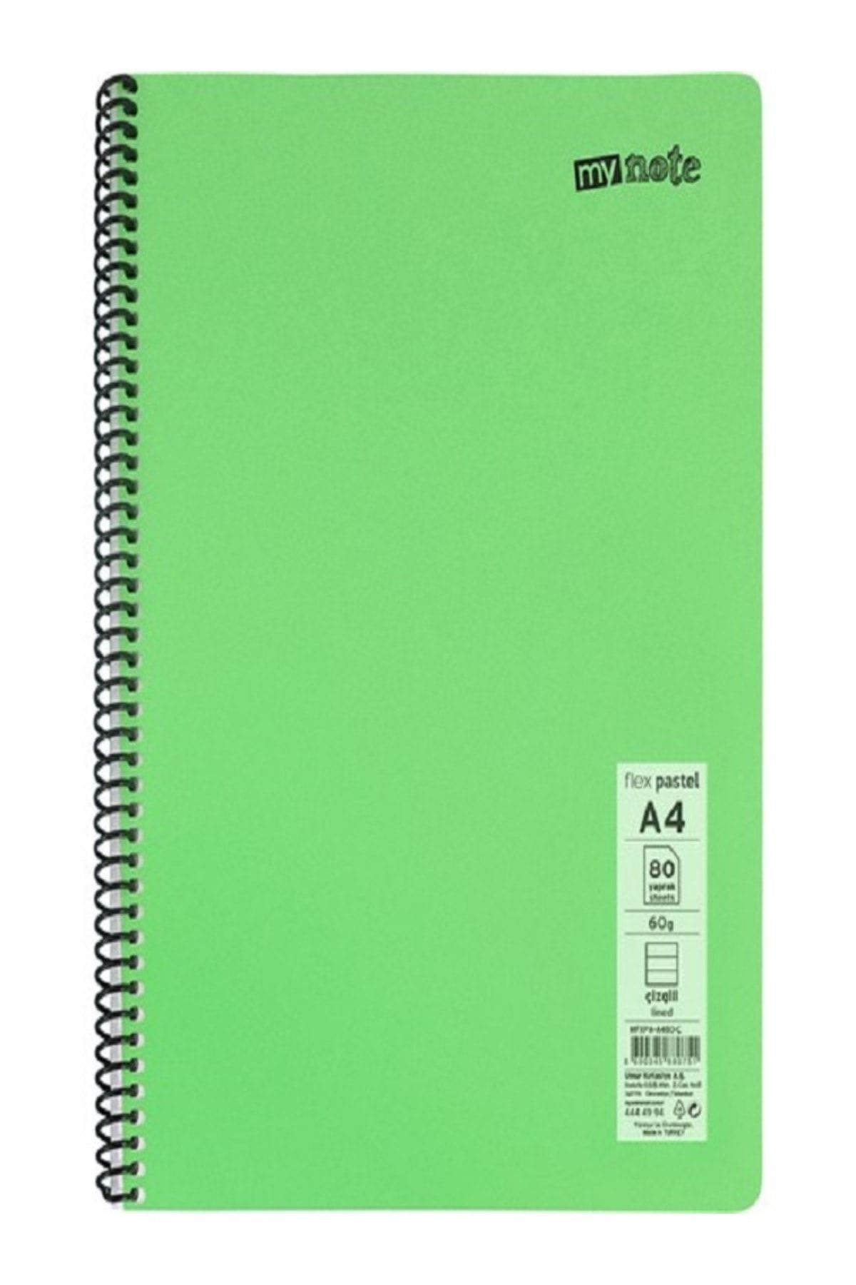 Mynote-Notebook Spiral Wire PP Cover A4- 3 Pieces 60 Sheets Checkered + 1 Piece Lined 60 Sheets Notebook 4 Pieces 4
