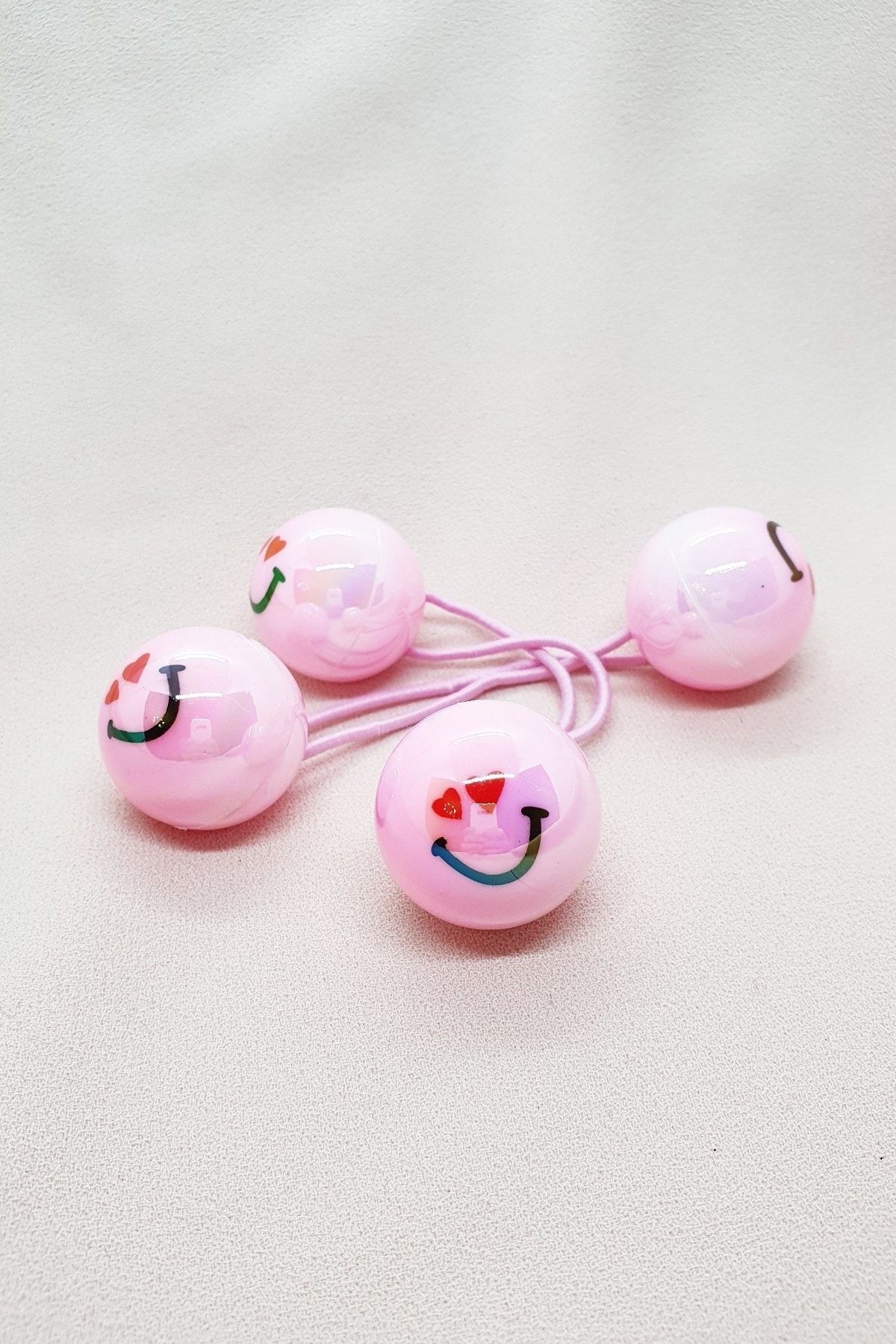 More & Else-Children's Light Pink Color Heart Emoji Round Model Double Elastic Buckle 4