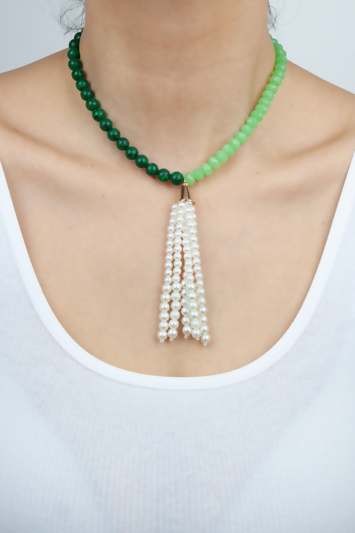 Green moti necklace hotsell