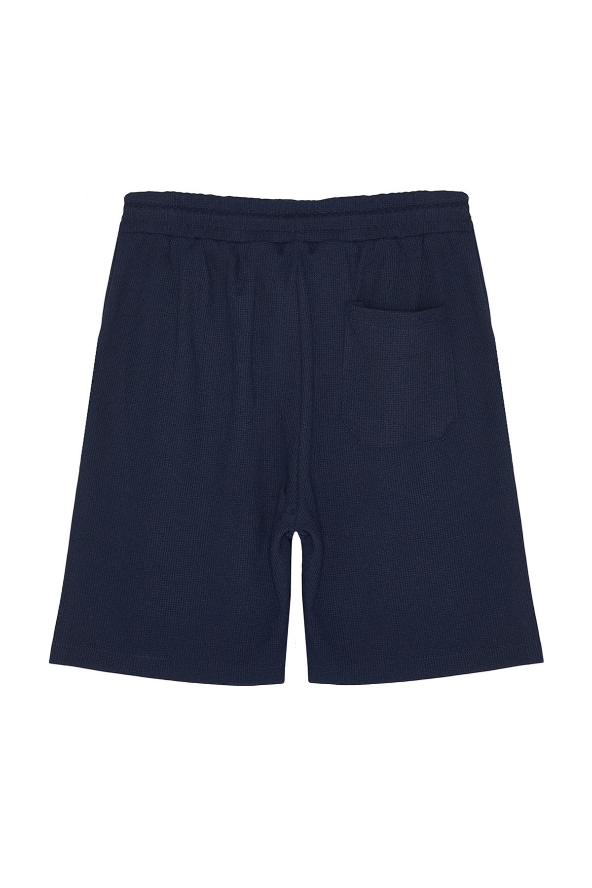 Trendyol Collection-Sötétkék-bézs normál zsinór 2db rövidnadrág és Bermuda TMNSS23SR00076 11