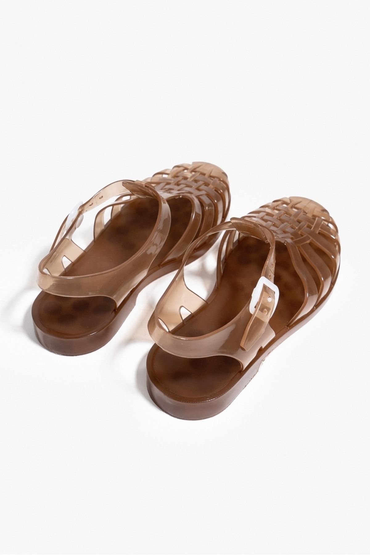 NİŞANTAŞI SHOES-Дамски сандали с прозрачен кафяв колан Anderline 3