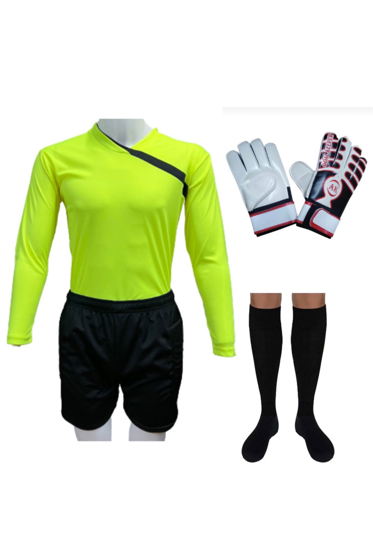 parypary Kaleci Takımı Forma+ Şort+ Çorap +kaleci Eldiven Set