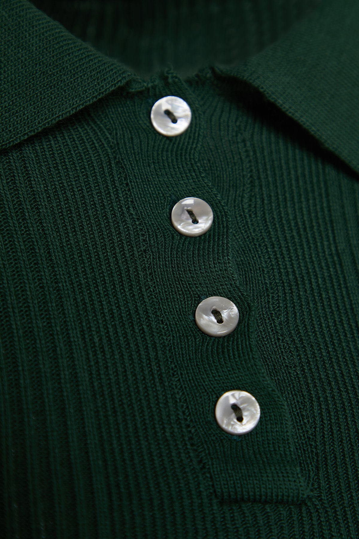 Trendyolmilla  Zümrüt Yeşili Polo Yaka Triko Kazak TWOAW22KZ1354 - Görsel 7