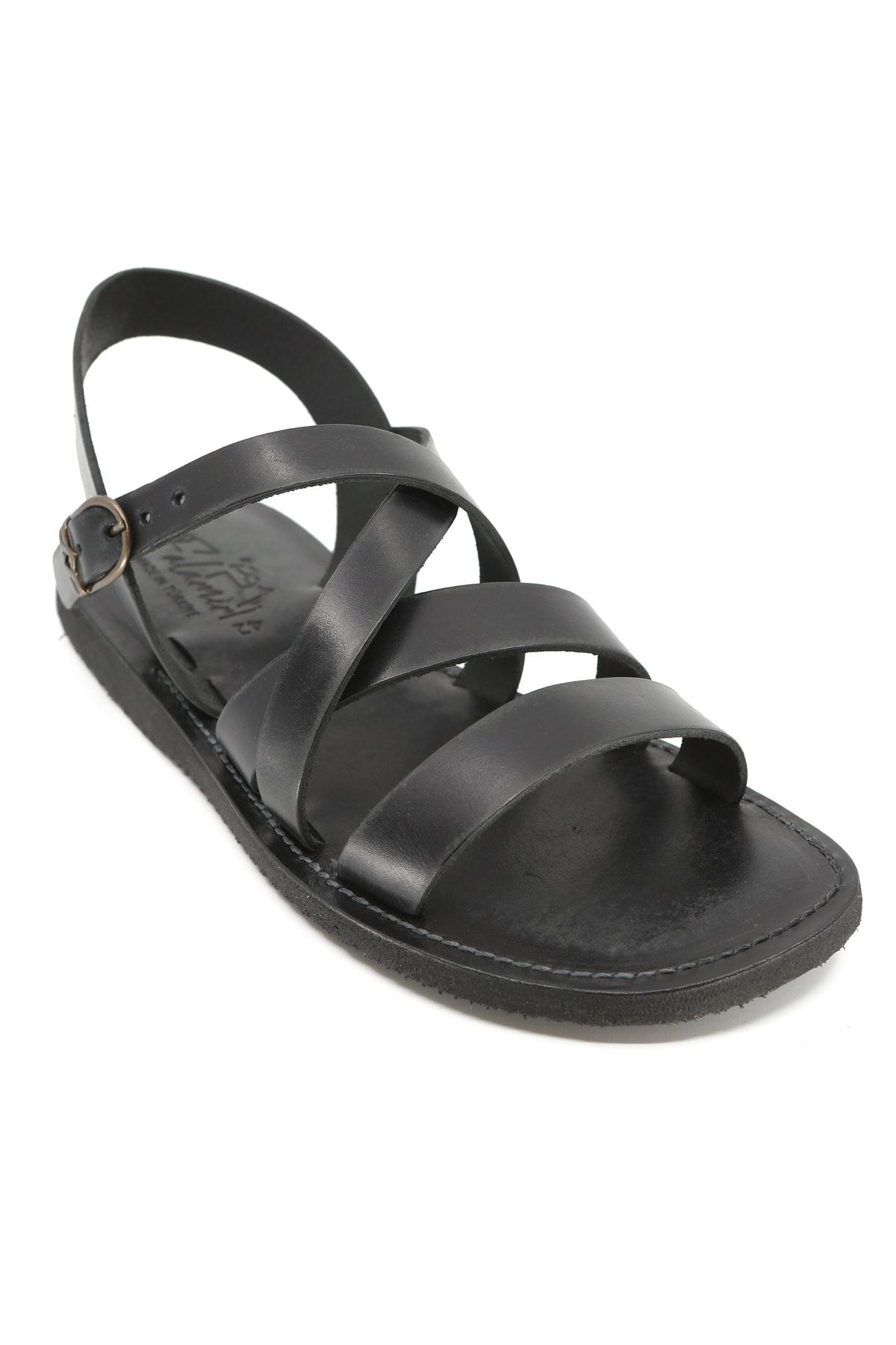 Falamir-Handmade Men's Leather Sandals 1947 Black 1