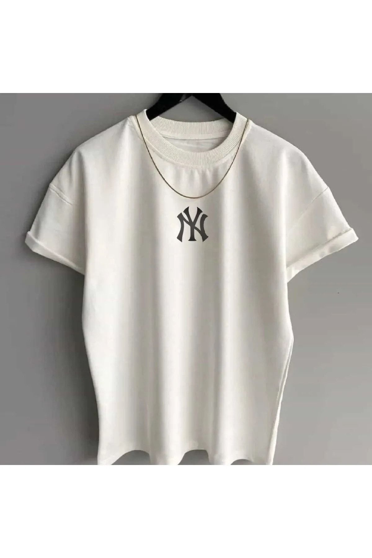 Machetta Plus Size Yankee Printed Crew Neck Oversize T Shirt