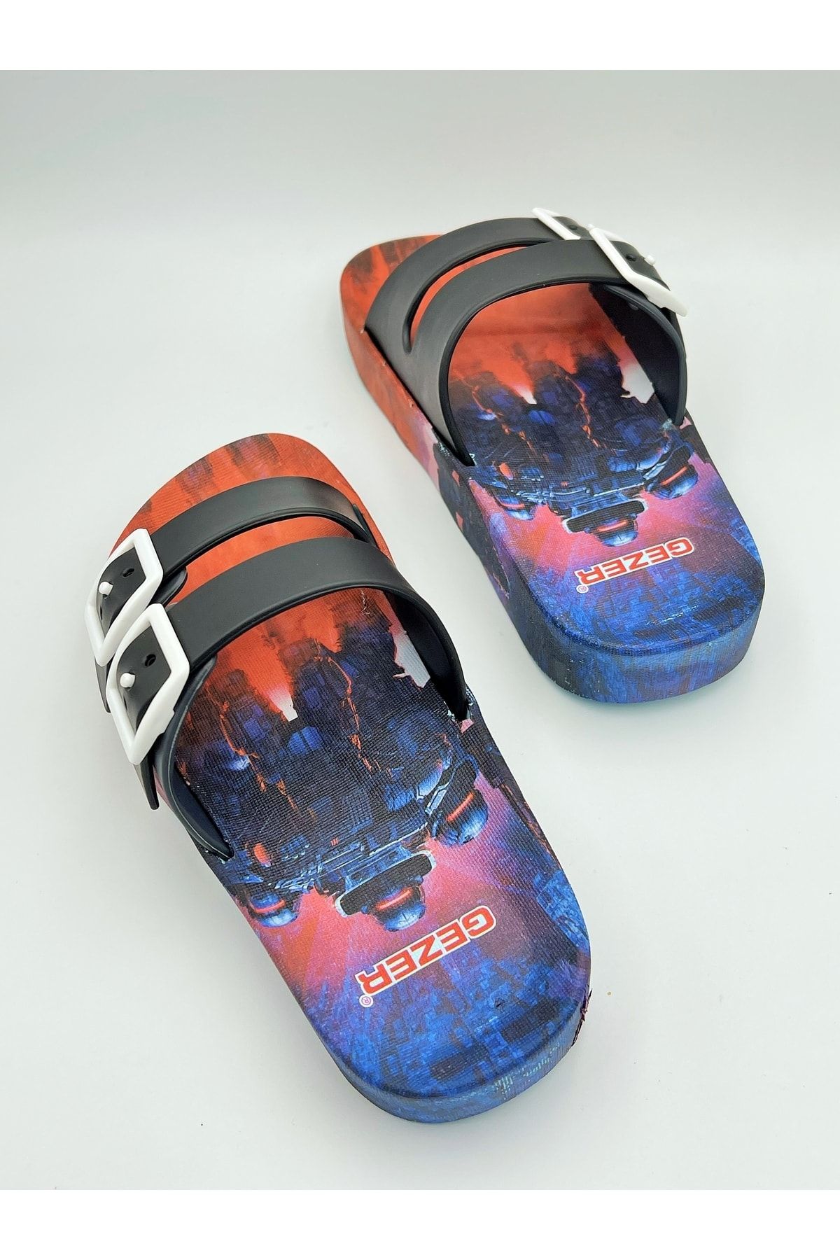 GEZER-Robot Printed Sliding Sole Boy's Slippers (Buy 1 Size Larger) 6