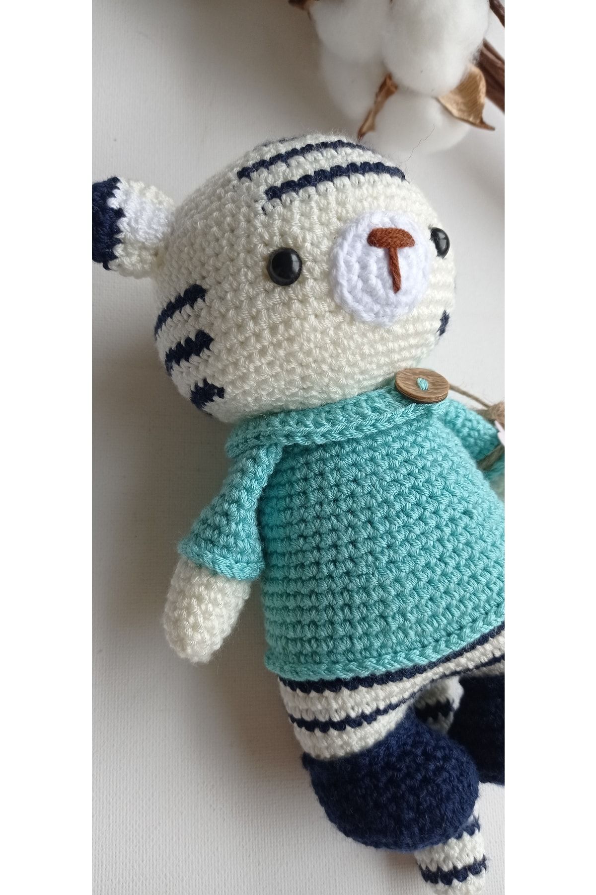 Örgü Amigurumi Oyuncak Kaplan - El Yapımı Doğal Antibakteriyel
