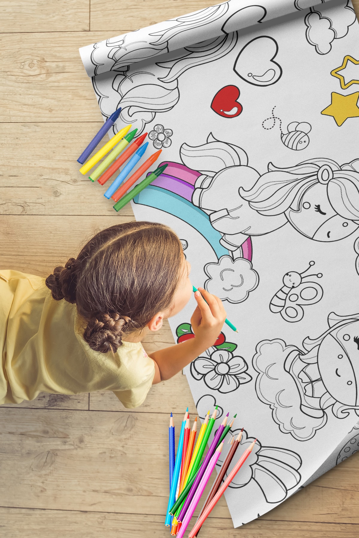 Little One 62cm X 2.5 Mt Aktivite Rulo Boyama Kağıdı - Bebek, Çocuk, Kreş, Anaokulu Için Boya Ve Çizim Rulosu
