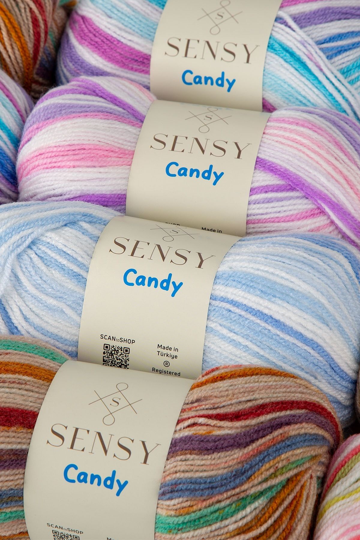 SENSY-Premium Candy Hand Knitting Yarn Baby Kids Sweater Yarn Cardigan Vest Scarf Yarn Blanket Yarn 3