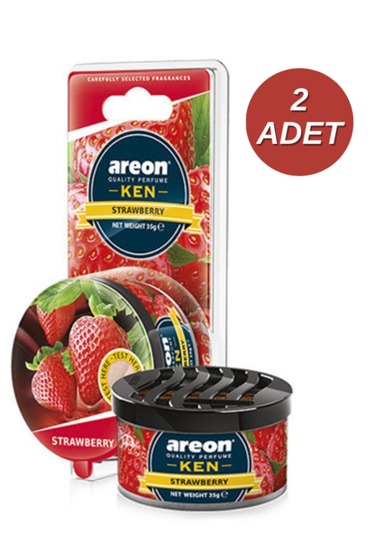 Areon Ken Blister Strawberry Bardaklık Oto Araç Kokusu 2'li