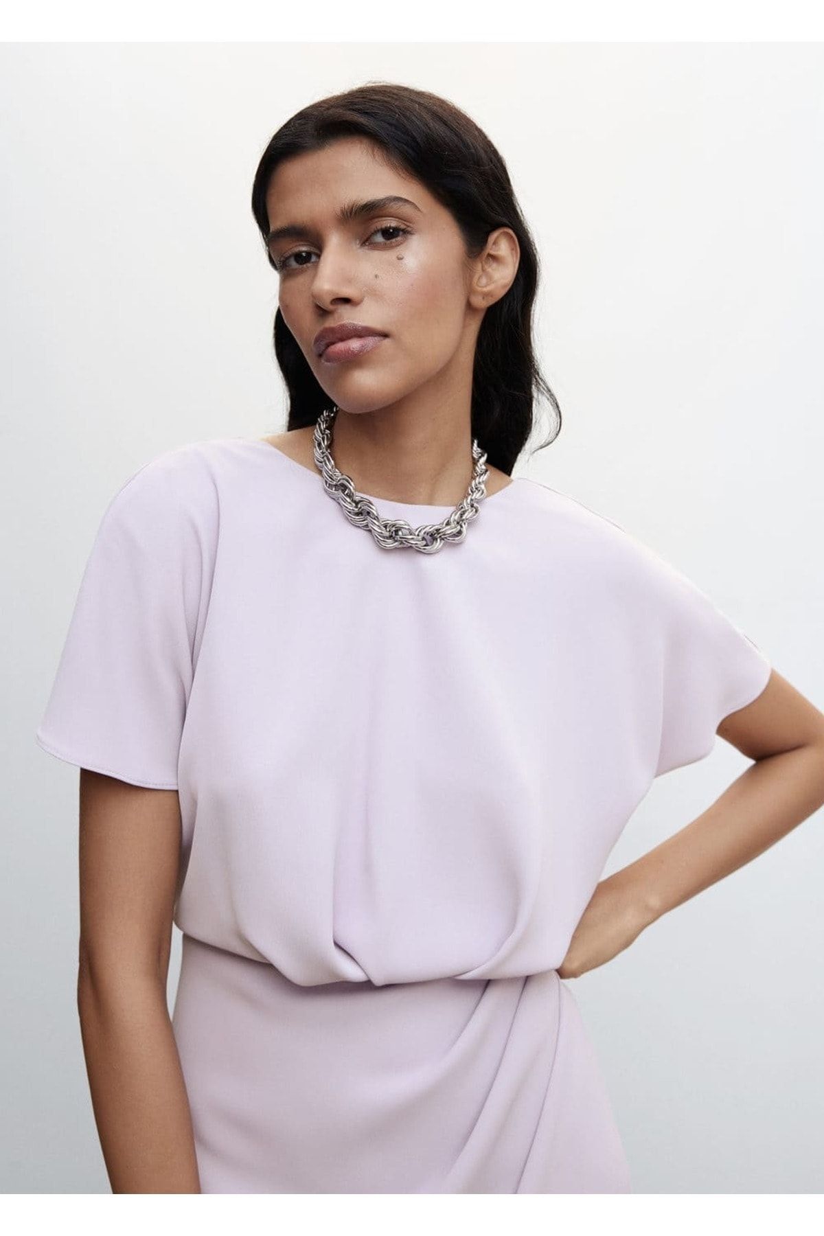 Drape Detaylı Elbise