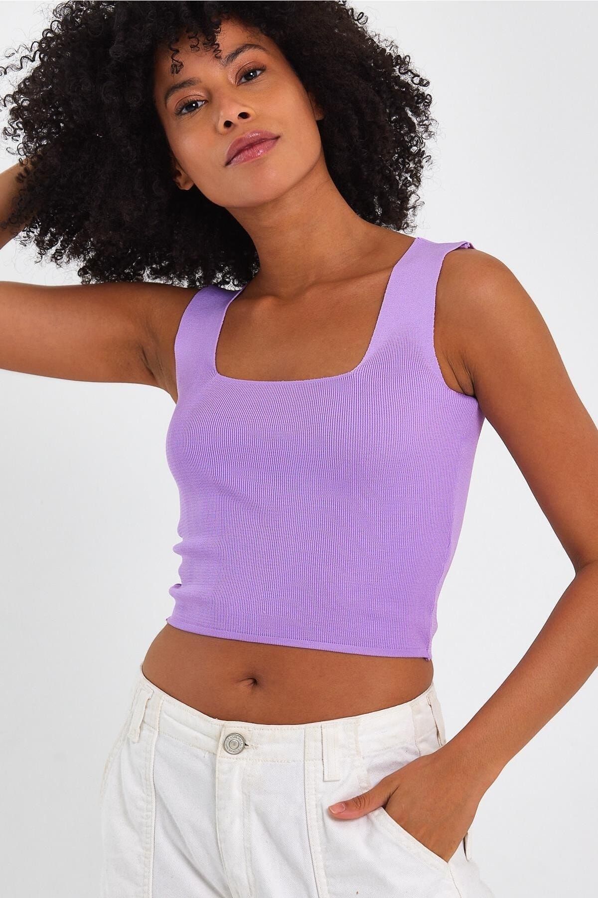 ALEXANDERGARDI-ALEXANDERGARDİ SQUARE COLLAR CROP ATHLETE (A90779-S) 2