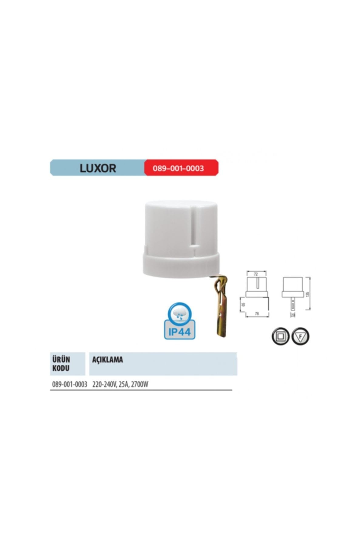 Luxor Photocell Relay 2700w 25a