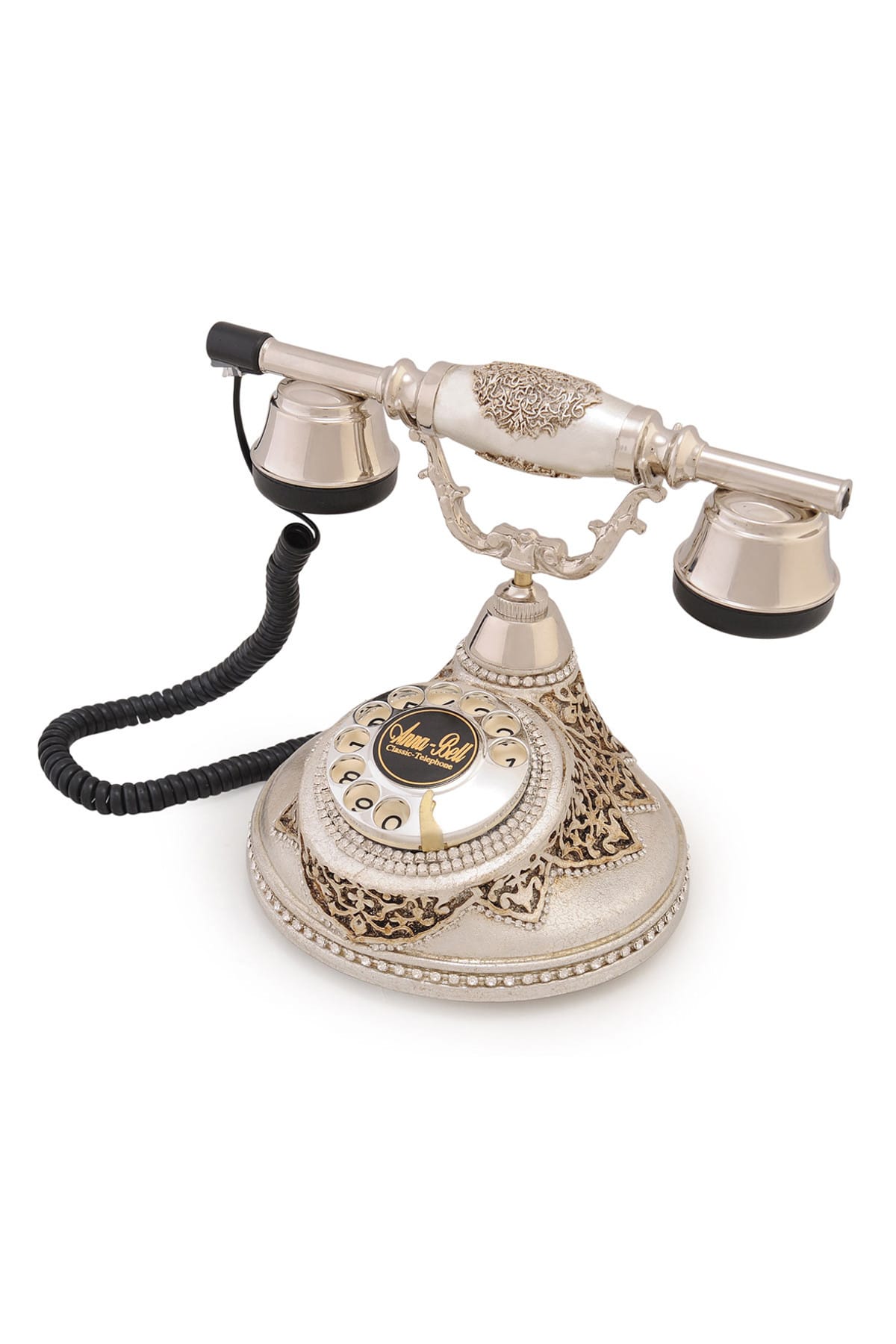 Anna Bell Antik Damla Gümüş Varaklı Swarovski Taşlı Telefon