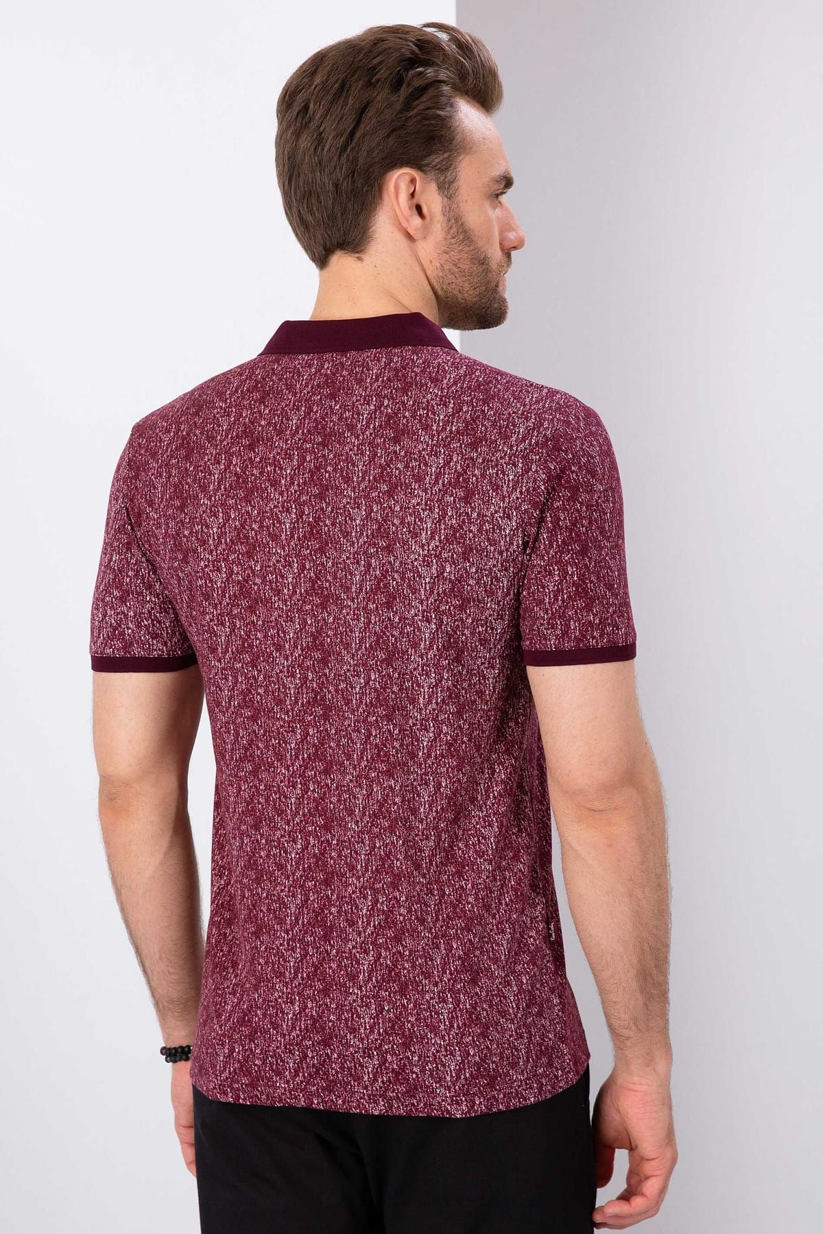 Pierre Cardin-Claret Red Slim Fit Polo Neck T-Shirt 3