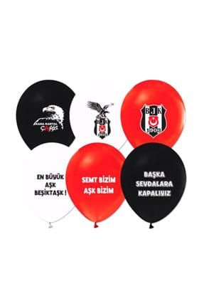 Beşiktaş Temalı Balon 2+1 Baskılı Pastel Renk (20 Adet) TE0698