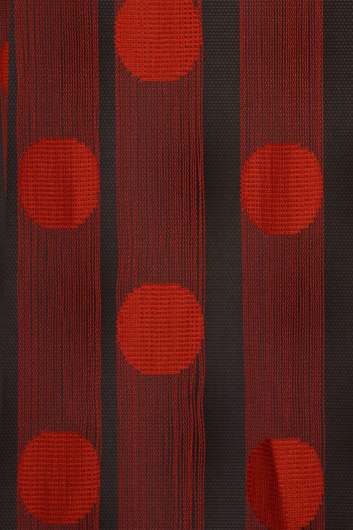 AKÇA TEKSTİL-Polka Dot Model Red Color Rope Curtain 2