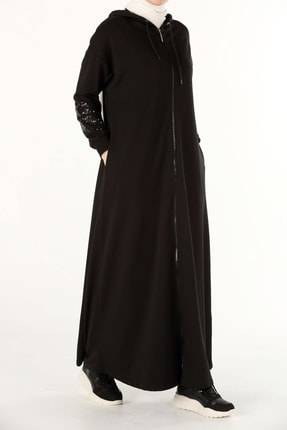 Allday Siyah Payetli Fermuarli Ferace Fiyati Yorumlari Trendyol