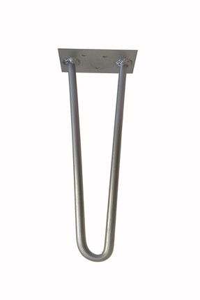 Gümüş Yaldız Rustik Tarz V Model Has Demir Firkete Masa Sehpa Ayağı 90 cm vtrzgmsyldz90